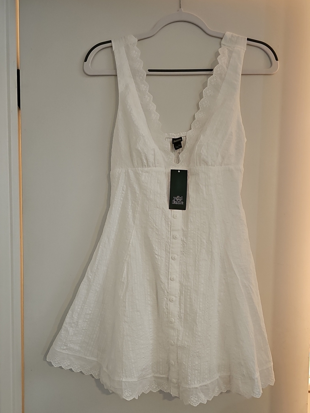 Wild Fable White Eyelet V-Neck Summer Dress